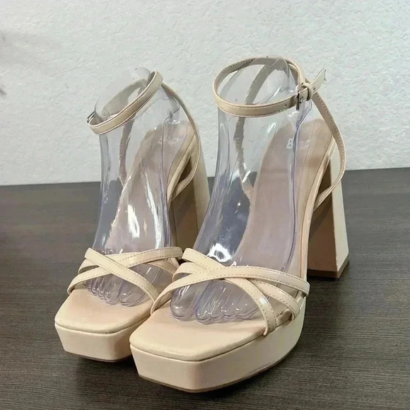Bp Jaymes Cream Block Heel Platform Sandals Size 11M - Picture 7 of 14